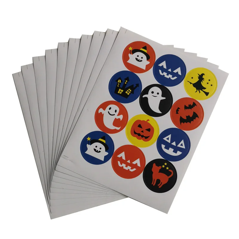 120 шт самоклеящаяся конфетная наклейка для сумок наклейки на Хэллоуин Тыква