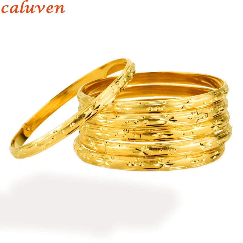 6 шт браслеты &quotДубай&quot Для Женщин золотой Цвет Эфиопии ювелирных изделий в