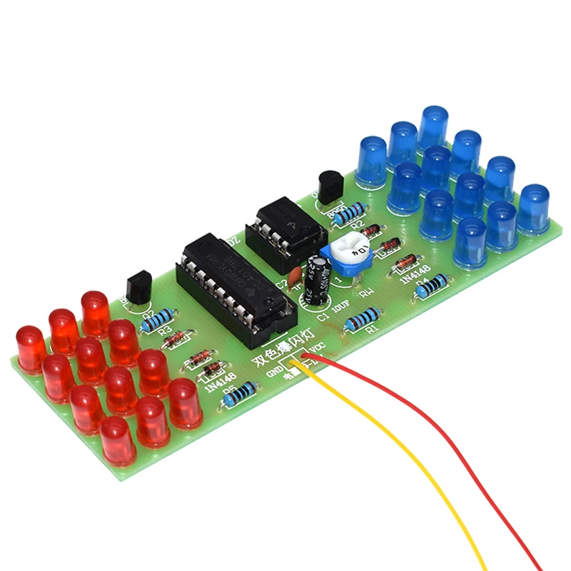 Комплект светодиодных электронных светильников NE555 CD4017 IC красные синие
