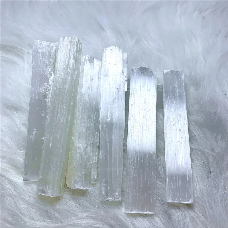 Оптовая цена 8-10 см natrual selenite лечебный Жезл Рейки кристаллы точка для украшения