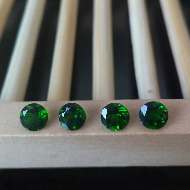 5 мм круглый натуральный хром диопсайд свободный драгоценный камень для кольца