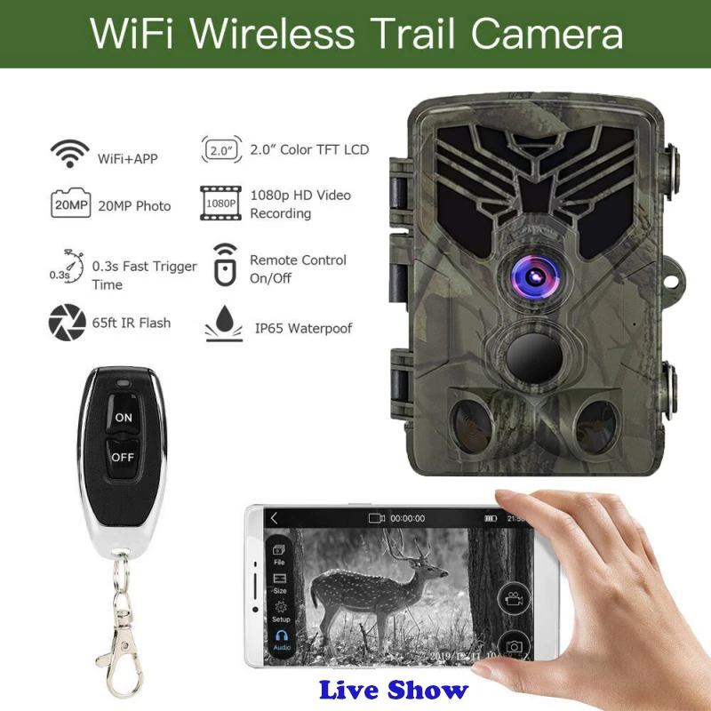 Wi Fi приложение охотничья камера s Live Show Trail Дистанционное управление 20MP 1080P ночное