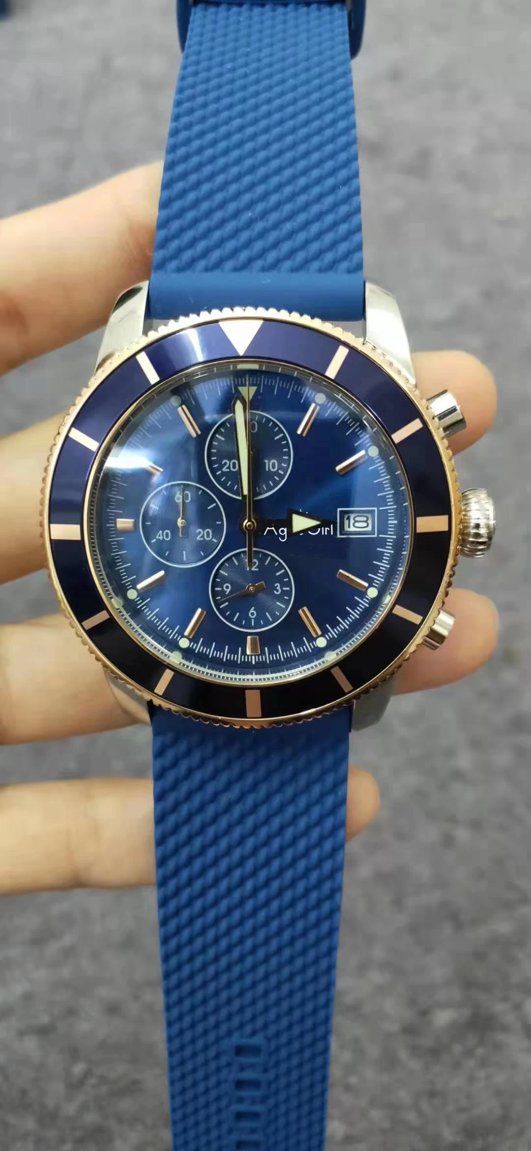 

Brand New Quartz Chronograph Men Stopwatch Sapphire SuperOcean Stainless Steel Rotatable Bezel Black Blue Rubber Ceramic Watches