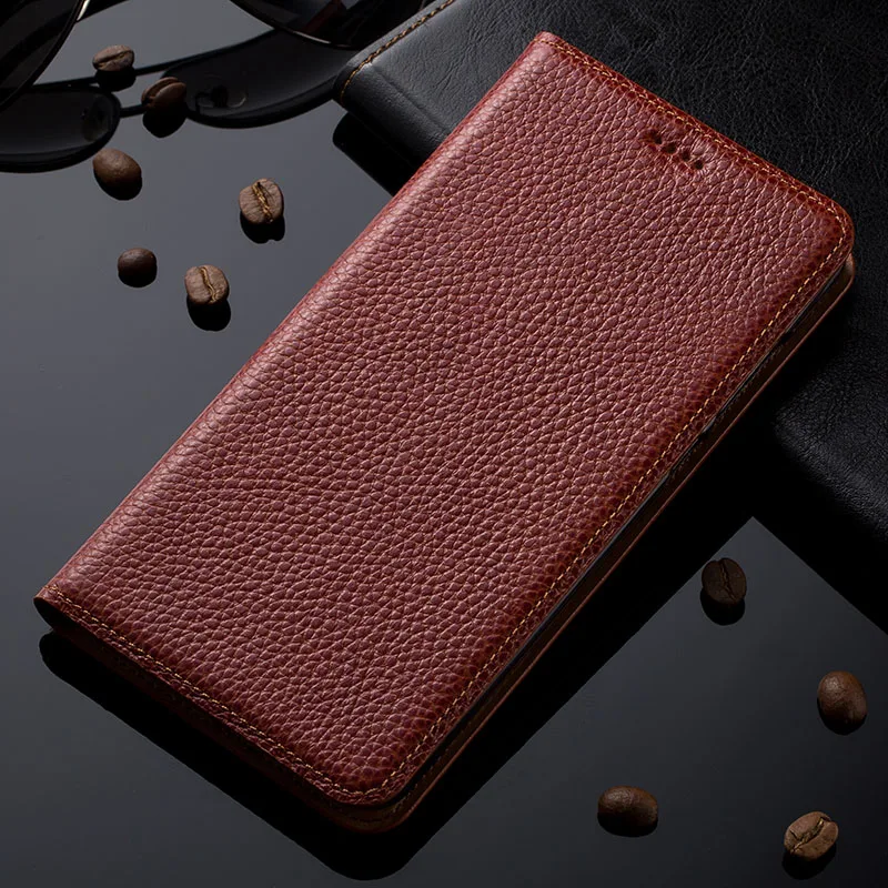 

Case for Huawei Honor 10i Litchi Genuine Leather Flip Stand Leather Cover for Honor 10i Phone cases