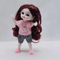 1 set 112 16cm 13 movable jointed dolls with fashion dress mini bjd baby boy doll toy for girls gift