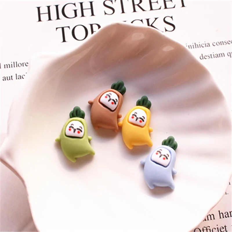 10 шт. симпатичная редис полимерные Стразы плоские с оборота кабошоном маленькие