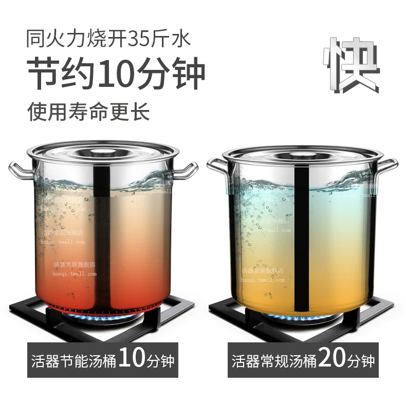 

Energy-saving soup barrel stainless steel with lid thickened large capacity pot brine composite bottom