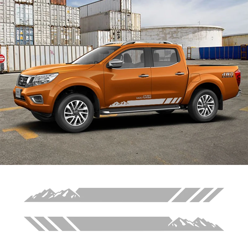

2 PCS Pickup Sport Racing Vinyl Car Sticker Vehicle Auto Side Stripes Skirt Decals Wraps Body Graphics For Ford Toyota Nissan