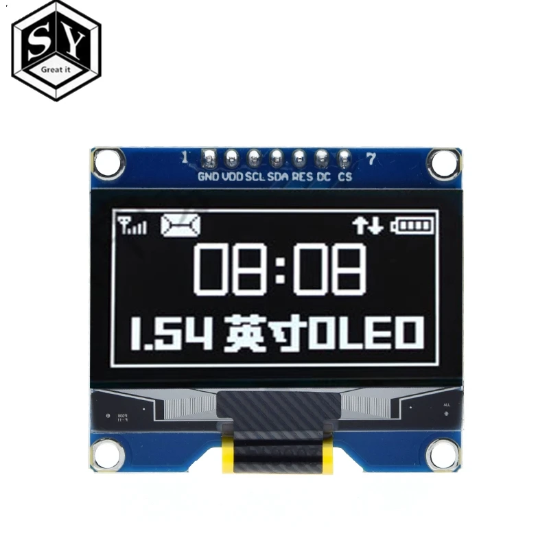 

1.54 inch 7PIN White Blue OLED Screen Module SSD1309 Drive IC Compatible for SSD1306 SPI Interface 128*64