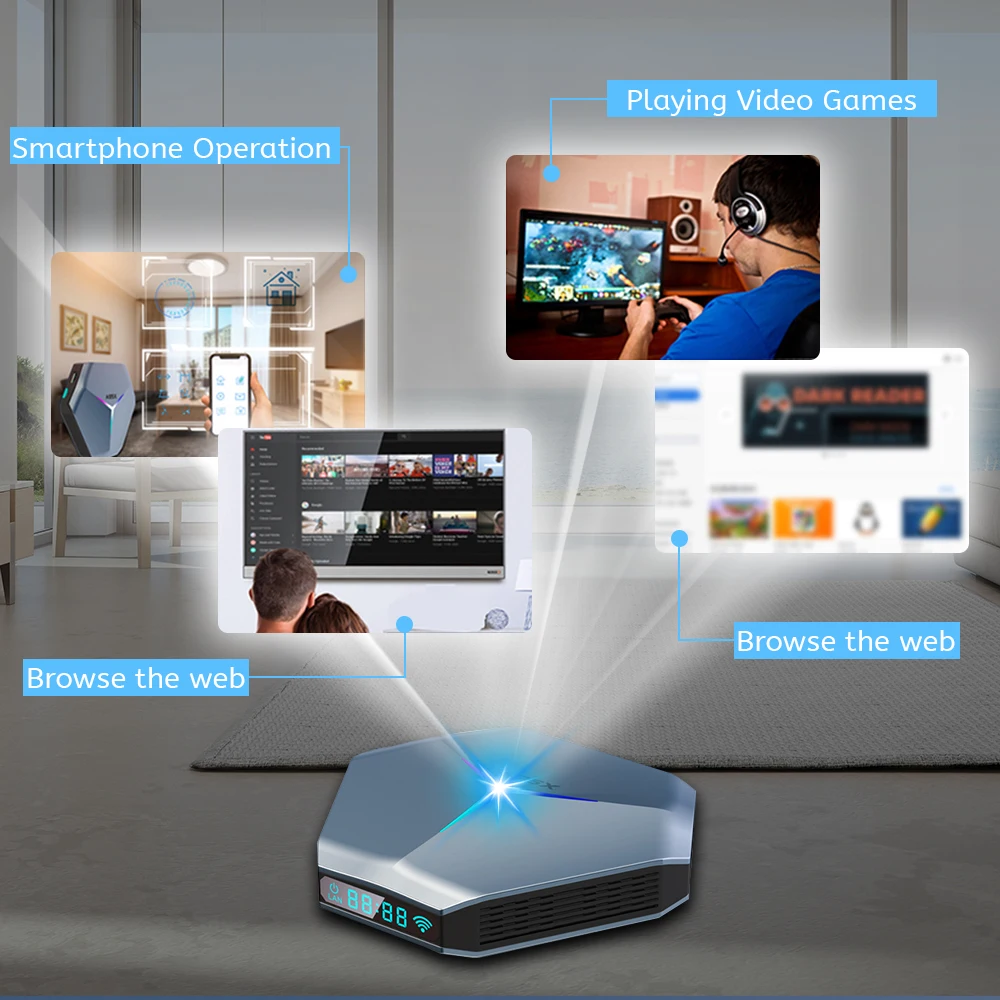 ТВ-приставка Transpeed Android 11 Amlogic S905X4 A95X F4 RGB светильник Ной Wi-Fi 8K 4K 3D Youtube медиаплеер |
