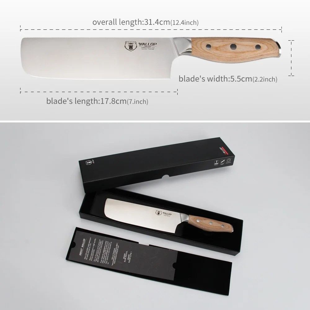 Wallop ножи накири-немецкий кухонный нож мясника из нержавеющей стали