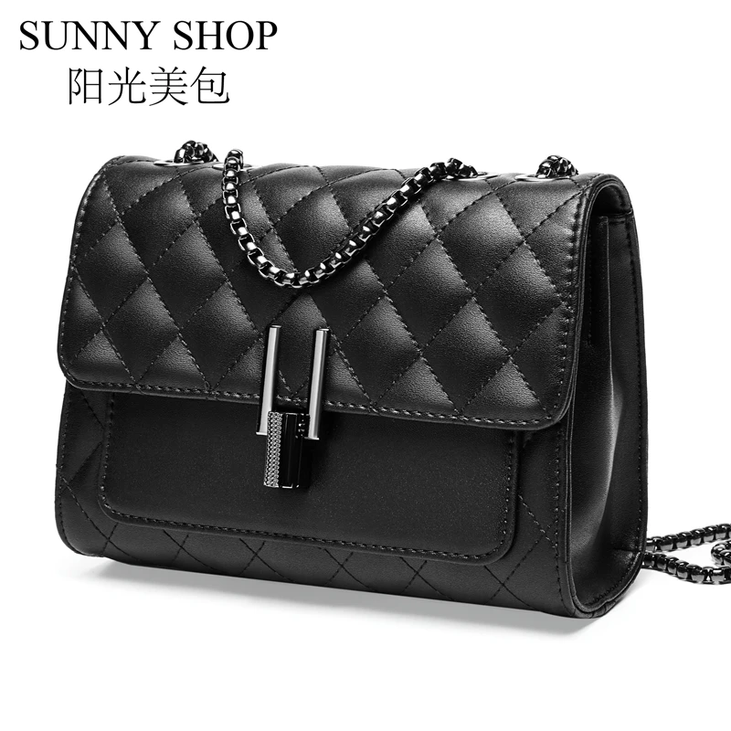 SUNNY SHOP женская сумка с цепочкой модная дизайнерская клапаном маленькая из