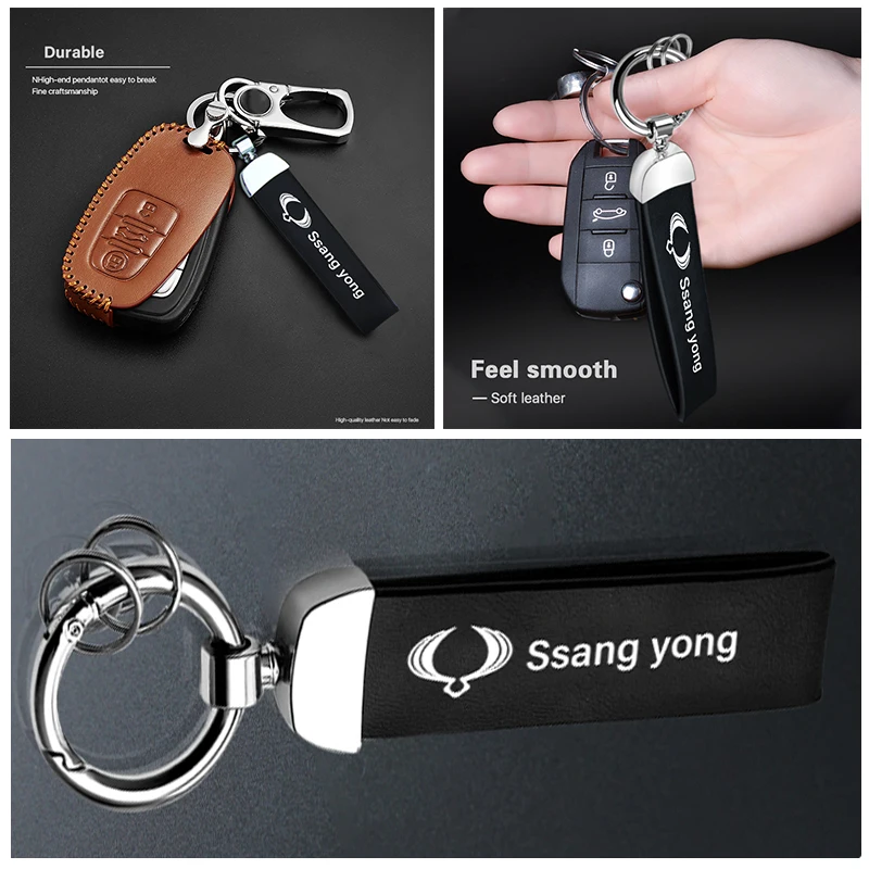 

1pcs Leopard Head Car Keychain Auto Keyring Key Accessories for SsangYong Actyon Turismo Ssang Yong Rodius Rexton Korando Kyron