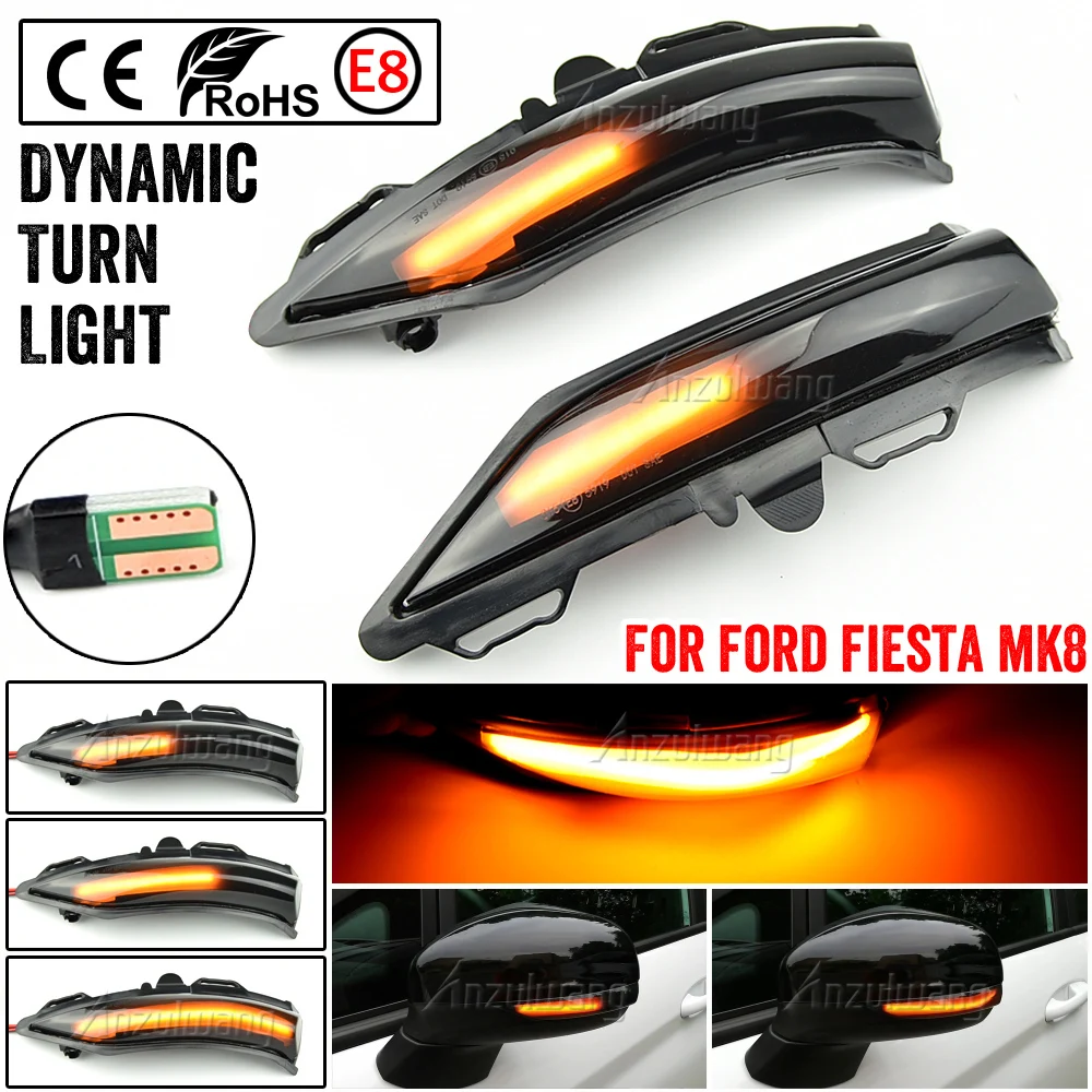 

Dynamic Indicator Flasher Turn Signal Light LED Side Wing Rearview Mirror Repeater Blinker For Ford Fiesta ST Line MK8 2018 2019