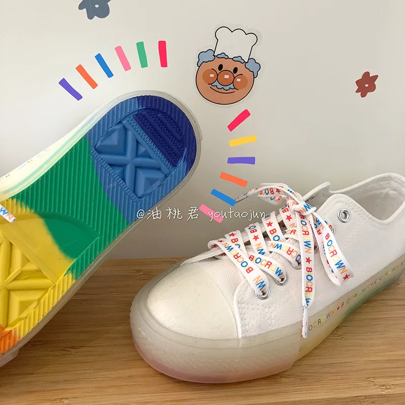 Кроссовки женские на шнуровке Вулканизированная подошва Повседневная пляжная