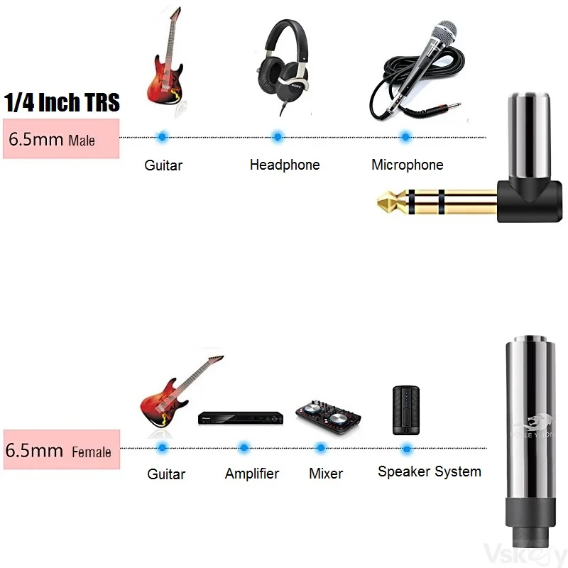 

1/4 Inch TRS Stereo 6.35mm Male to Female Adapter Audio Cable Amplifier Mixer Microphone Headphone Guitar Extension Cords