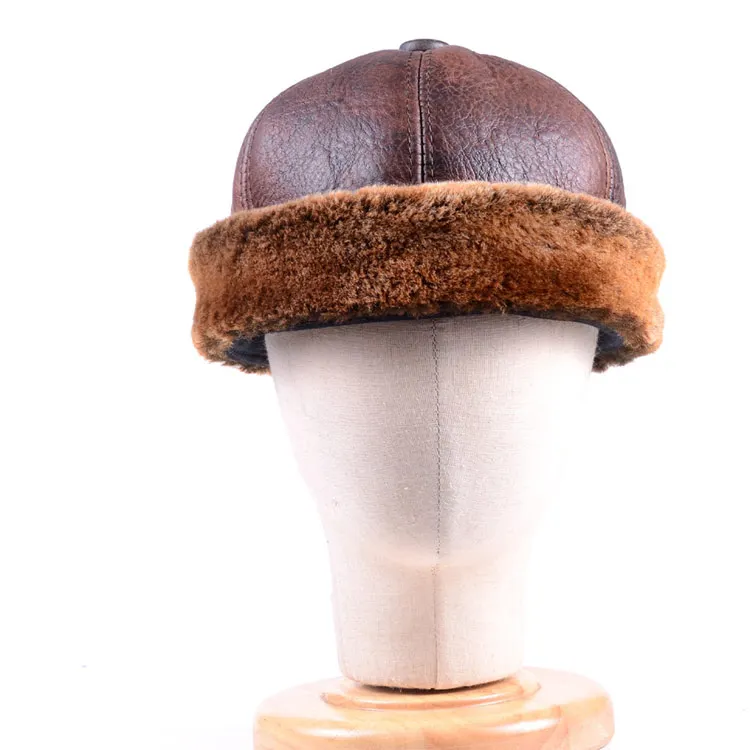 Мужская Женская натуральный мех кожа Круглая Шапка капот Zucchetto Toque Beanie Новая Кепка армейская/темно-синяя шапка s/шапки