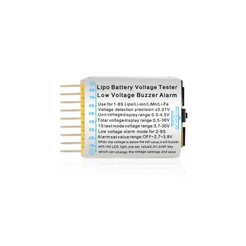

Lipo Battery Low Voltage Tester 1S-8S Buzzer Alarm for RC FPV Racing Drone RC Quadcopter Model Rechargeable Charging Parts