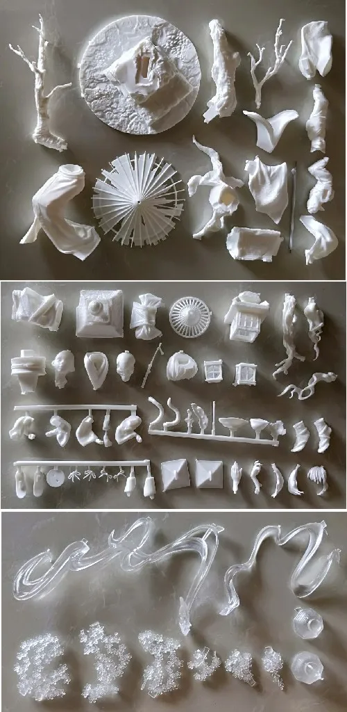 Набор для гаража белая форма из смолы ручной работы WF2020 зимняя маленькая скраб