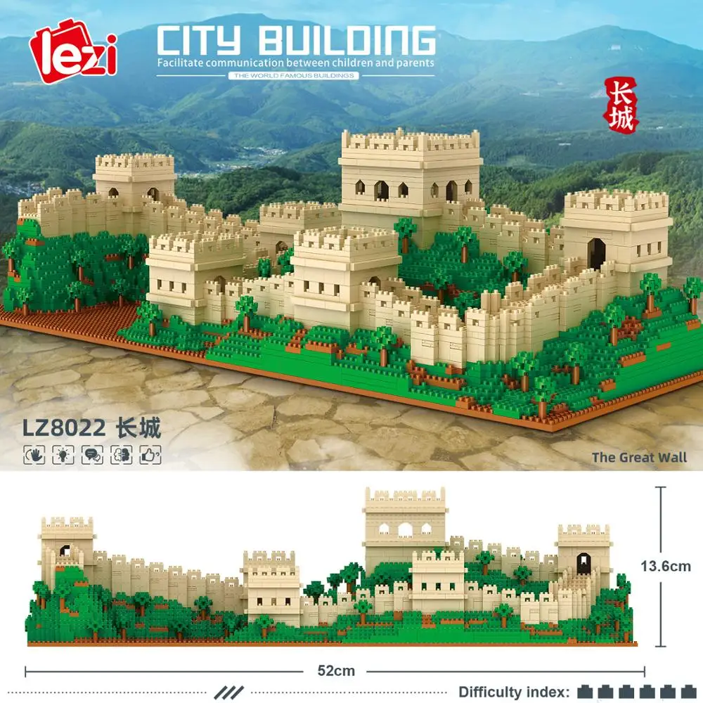 

4114pcs+ The Great Wall Building Blocks Chinese Famous Architecture Micro Brick LZ8022 3D Model Diamond Block Toys For Children