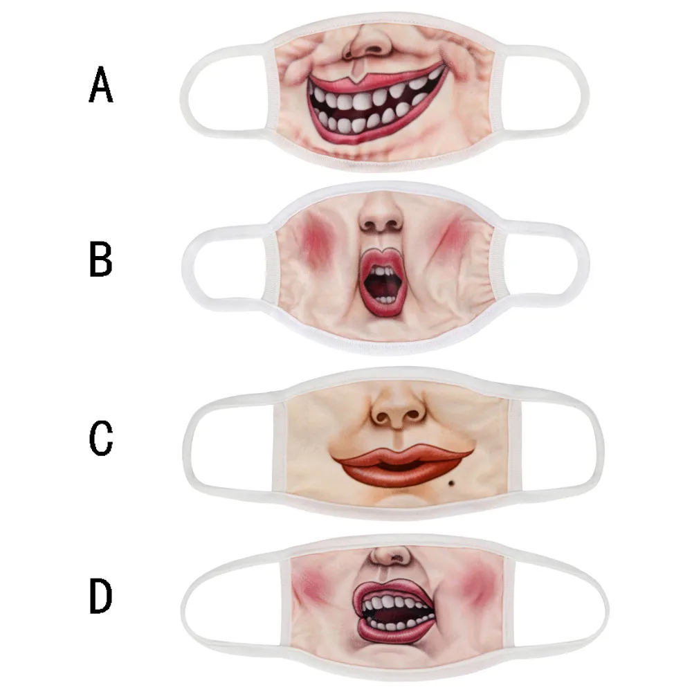 Забавная маска для лица креативная хлопковая с выражением унисекс женская