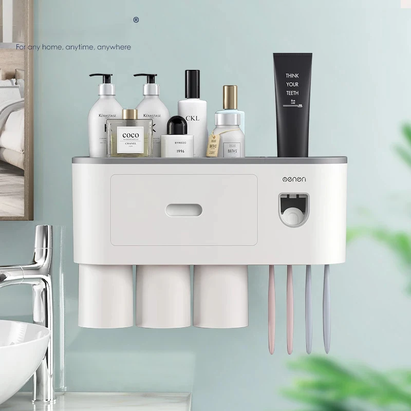 Настенный держатель для зубных щеток Автоматический дозатор соковыжималки