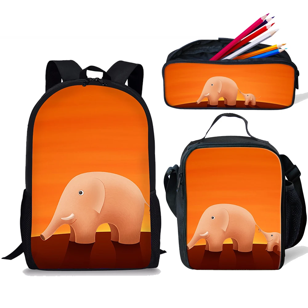 3 шт./компл. школьные сумки для детей 3D с рисунками животных С Рисунком Слона