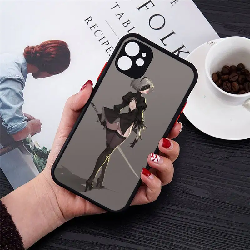 

Anime Nier Automata 2b Phone Case matte transparent For iphone 7 8 11 12 plus mini x xs xr pro max cover