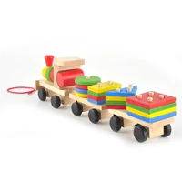 baby toys kids educational toywooden solid wood stacking train toddler block toy