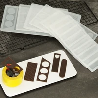 flat bar shape chocolate mold thin stripe shape silicone mould for cake edge decorating diy dessert garnish
