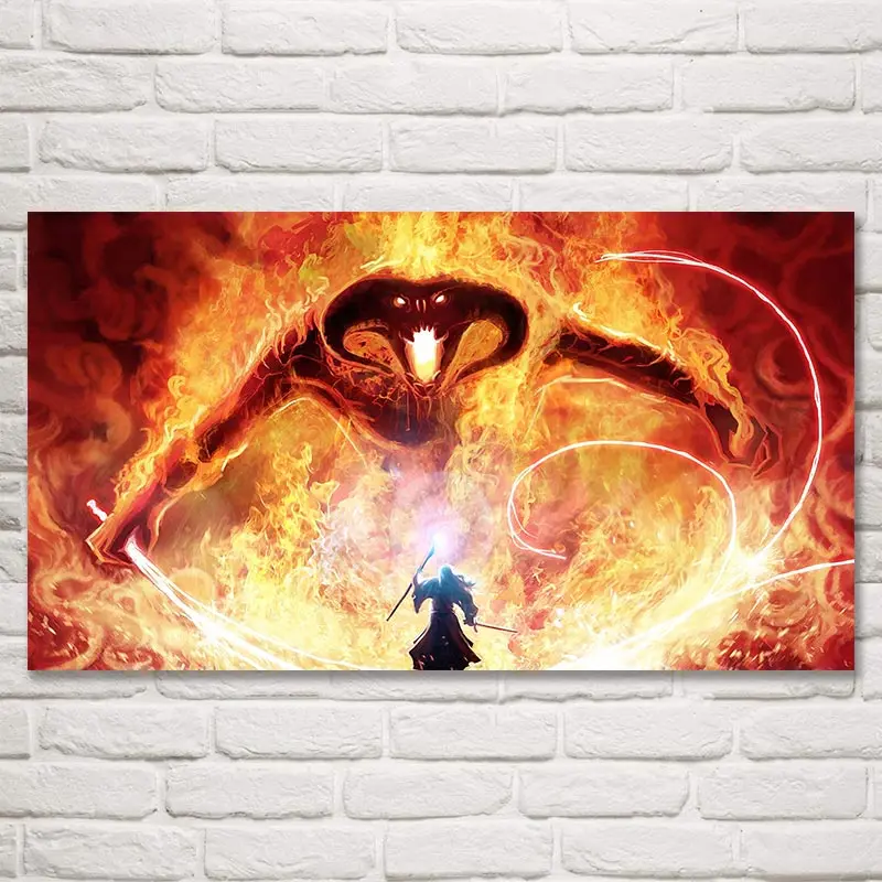 010 FOOCAME Gandalf Властелин колец Balrog Fantasy фильм Искусство Шелковые Плакаты и принты украшение стены дома картины живопись - Цвет: 010