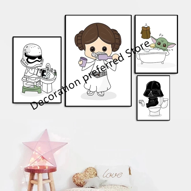 Модульный холст с изображением Звездных войн мультяшное украшение для дома