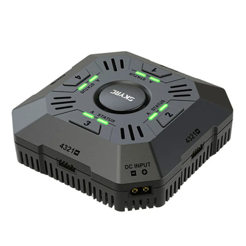 

E4Q 4x50W 4x5A DC 2-4S LED Multi-function Smart Battery Balance Charger with XT60 Input for 2S/3S/4S LiPo battery charge