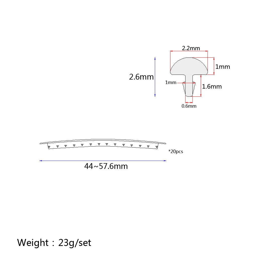 19 шт. набор электрогитарных ладов проволочная фреза 2 мм медно никелевый