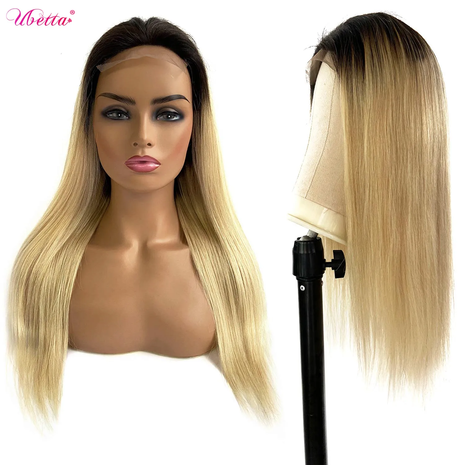 Парики блонд на сетке с эффектом омбре застежкой спереди 4 х4 дюйма натуральные