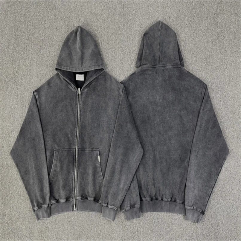 

2021FW Solid Color REPRESENT Hoodie New Men Women 1:1 High Quality Zipper Represent Sweatshirts Washed Pullovers Vintage Hoodies