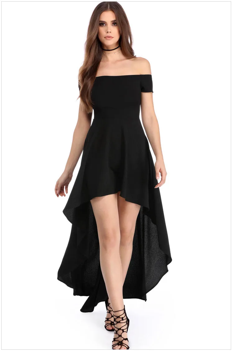 Сексуальные коктейльные платья с открытыми плечами асимметричные вечерние