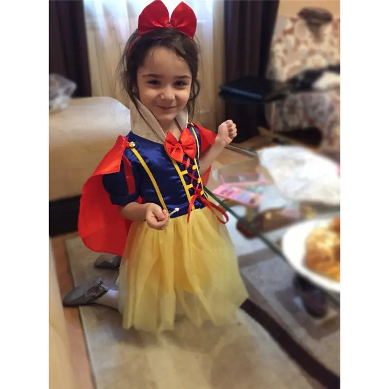 Snow White Princess Dress for Girls Fantasy Christmas Party Dresses Children Clothing Infant Girl Cosplay Costume Kids Clothes | Детская