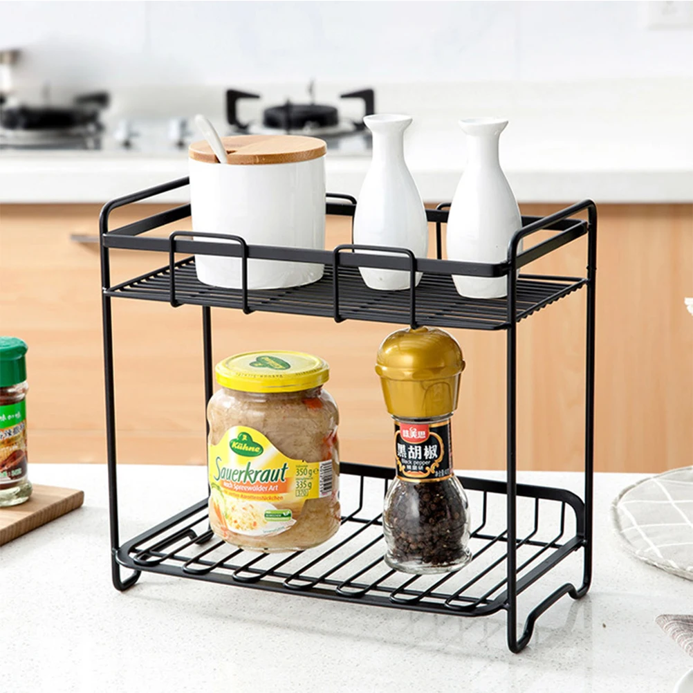 2 уровневый стол стоящая стойка для кухни ванной комнаты Countertop полки хранения