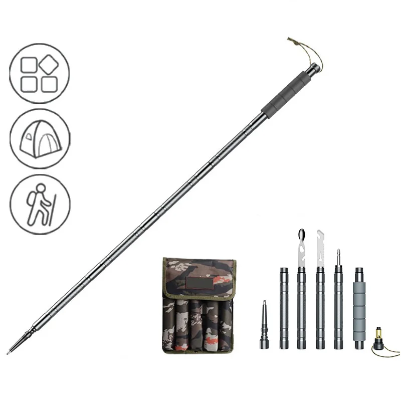 Открытый трость альпеншток мульти инструменты туристическое снаряжение Пеший