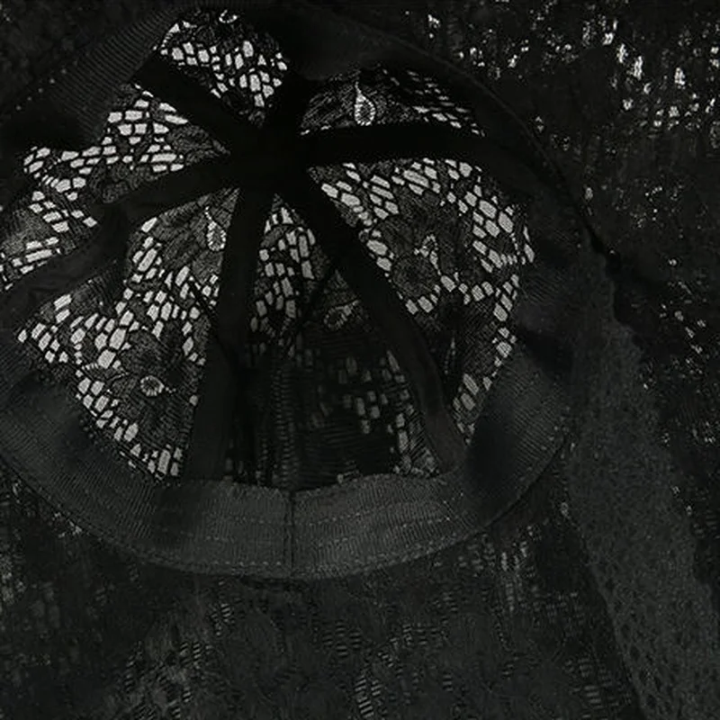 

Bucket Hats Women College Fashion Simple Lace Design Korean Style Adult Spring and Summer Outdoor Sun Protection Solid Dome Lady