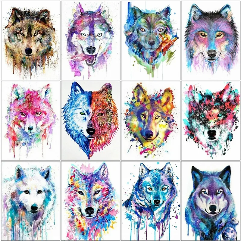 

5D DIY Diamond Painting Kits Wolf Rhinestone Art Full Round With AB Drill Embroidery Animal Handmade Gift Home Decoration Art