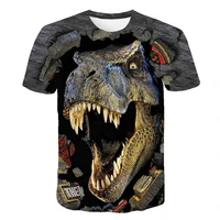 kids dinosaur t shirt for boys summer childrens clothes short sleeved 3d printed breathable cartoon tops tees animal clothing