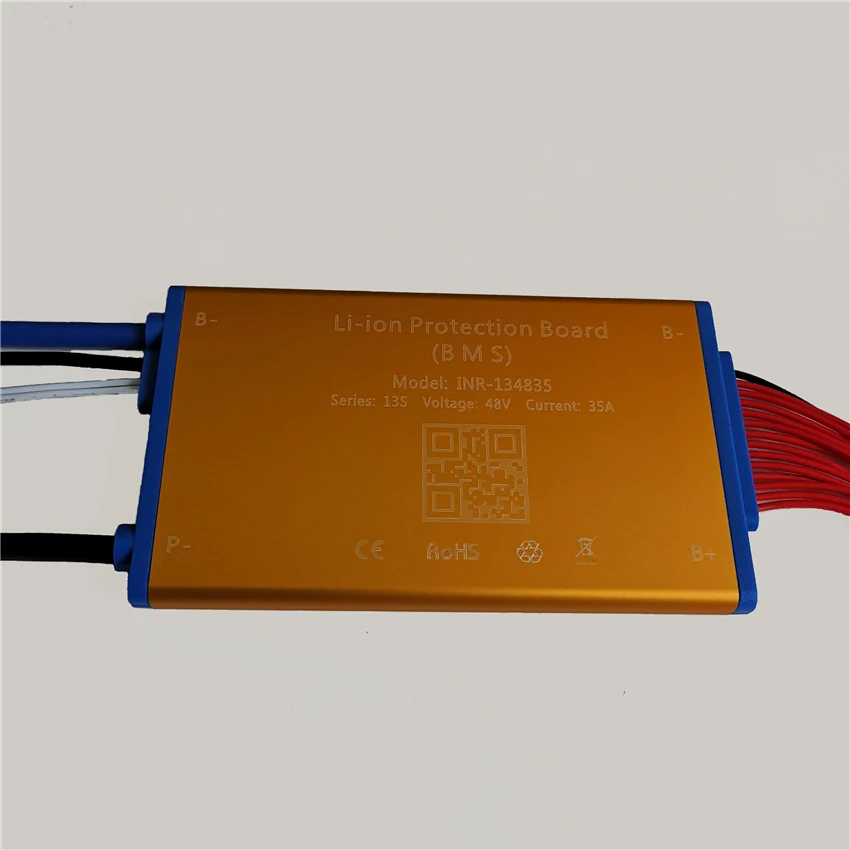 13S 48V 15A 25A 35A система управления батареей BMS PCM PCB для 18650 комплект литий-ионный батарей BMS с датчиком температуры