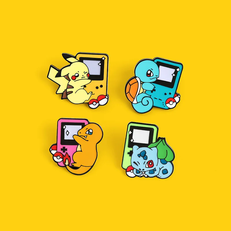 

Anime Cartoon Pokemon Enamel Pins Pikachu Gengar Brooches Brooch Bag Clothes Cosmic Badge Collection Jewelry Kid Gift