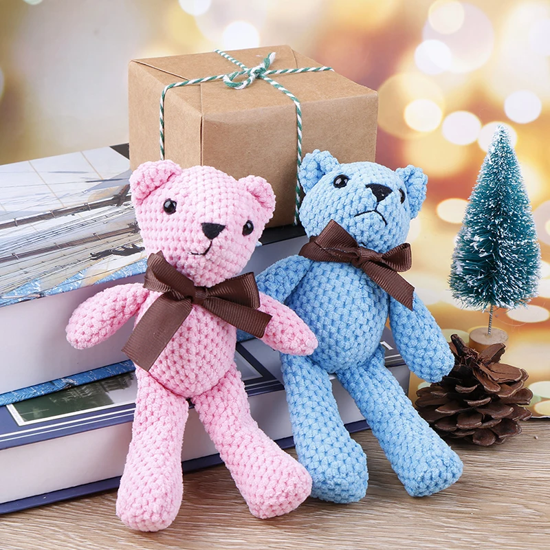 

18CM Mini Teddy Bear Stuffed Plush Toys Cute White Teddy Bears Pendant Dolls Gifts Birthday Wedding Party Decor