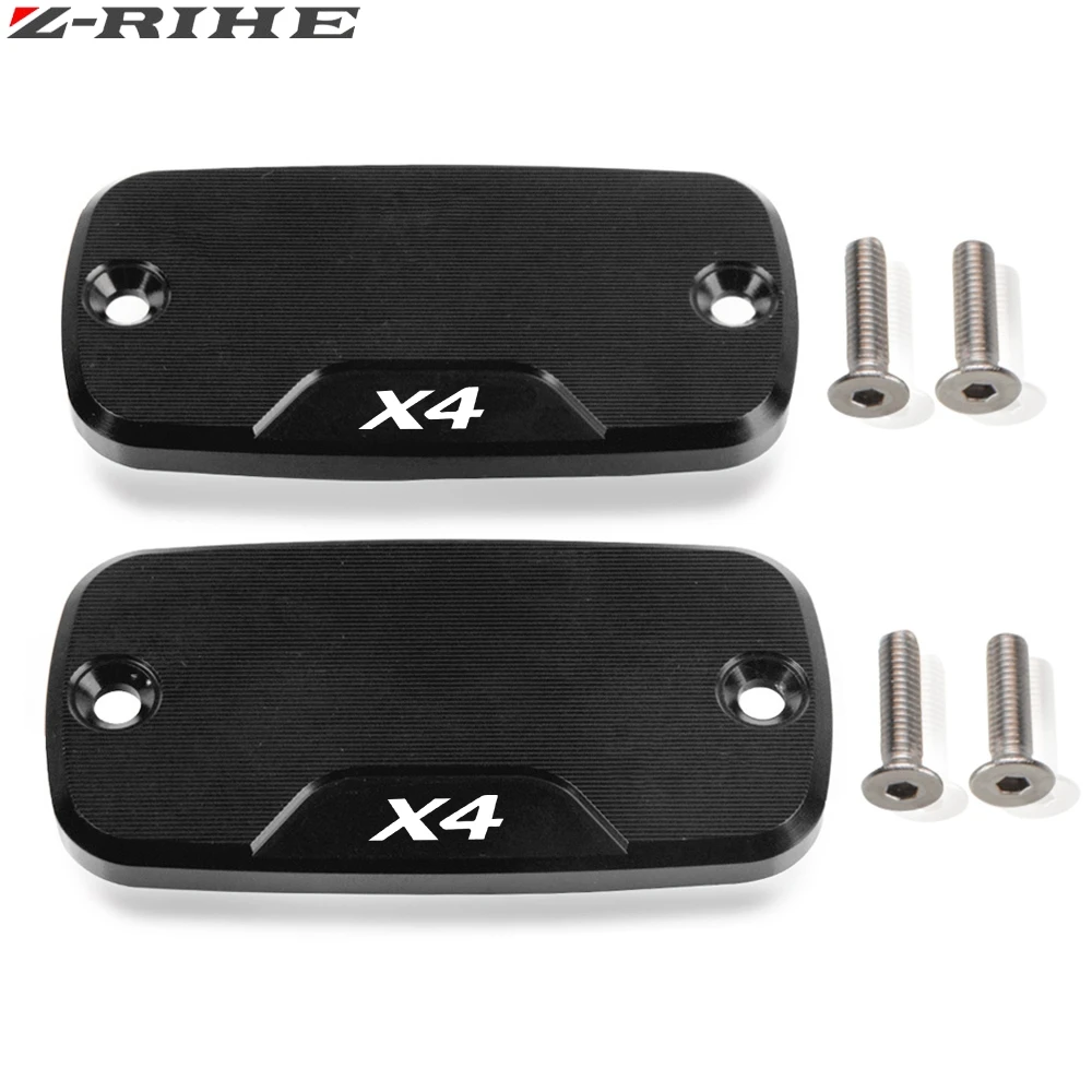 Black 2piece ZRIHE аксессуары для мотоциклов CNC алюминиевый тормозной резервуар фланец крышка насоса Крышка Резервуара жидкости крышка для Honda X4 1998-2004 2003 - Цвет: Black 2piece