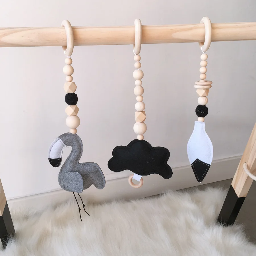 Скандинавская деревянная гирлянда из бисера детский Декор сенсорные игрушки с
