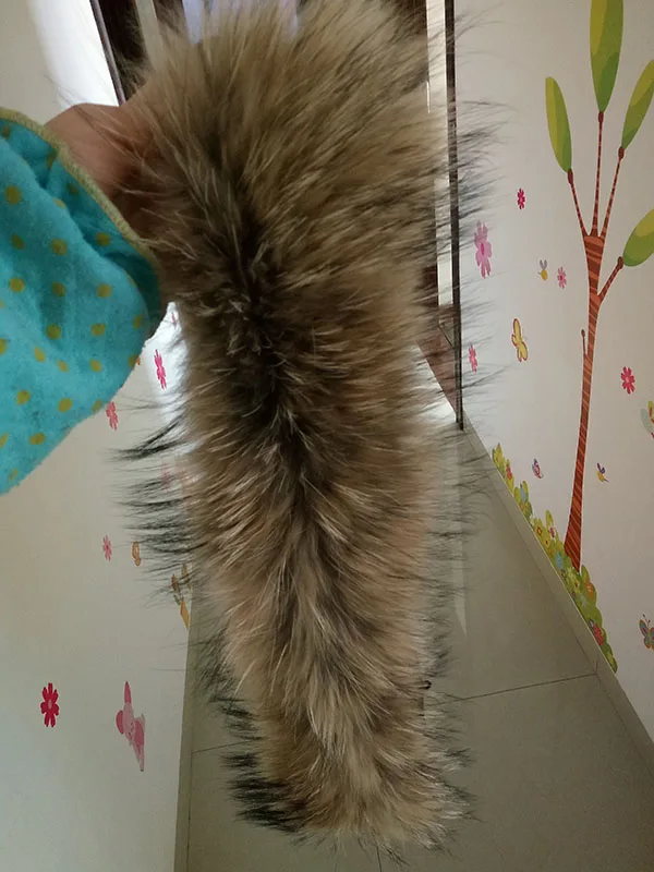 100% натуральный меховой воротник из енота Детские шарфы зимнее пальто шапка на