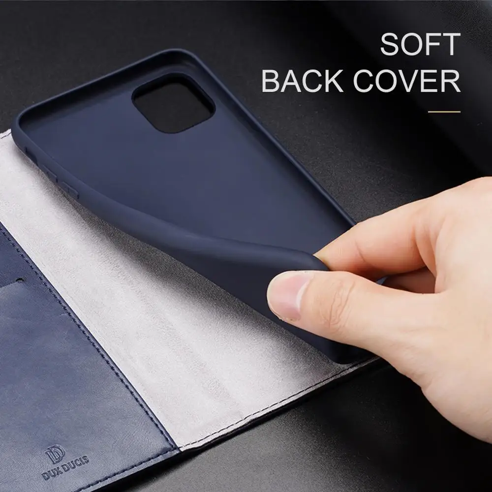 Чехол книжка из DUX DUCIS кожи для iPhone 11 2019 на Pro Max магнитный чехол кошелек XR X XS 7 8